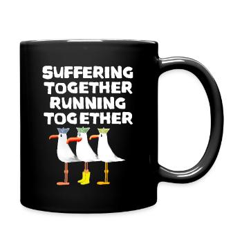 Laufen Leiden Joggen Laufgruppe Fitness Geschenk - Tasse einfarbig - Schwarz - Rechts