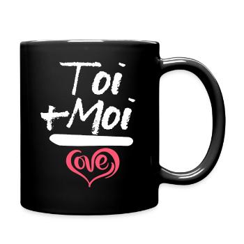 Toi plus moi égale amour. Toi+moi=love - Mug uni - noir - Droite