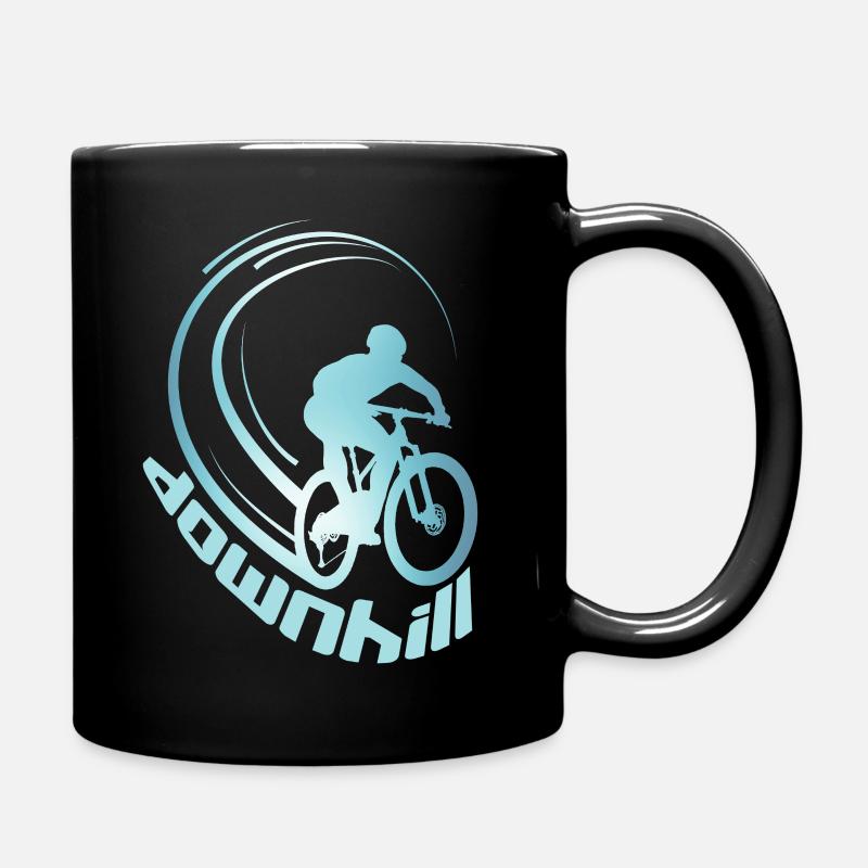 Downhill Mountain Bike MTB Mountain biker - Full Colour Mug - black