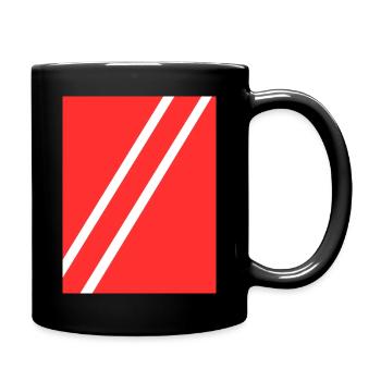 Streifen rot - Tasse einfarbig - Schwarz - Rechts