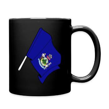 Maine Flag - Full Colour Mug - black - Right
