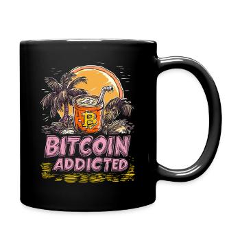 Bitcoin Addicted Millionaire Palm Trees Bullrun - Mug uni - noir - Droite