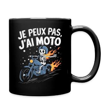 J'peux pas j'ai moto - Mug uni - noir - Droite