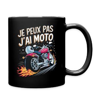 J'peux pas j'ai moto - Mug uni - noir - Droite