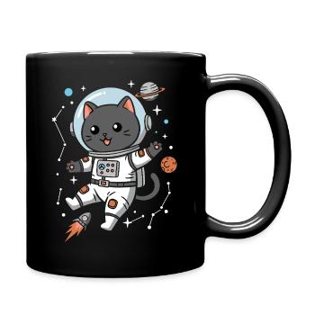 Space Cat - Full Colour Mug - black - Right