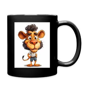 A lion in clothes - Full Colour Mug - black - Right
