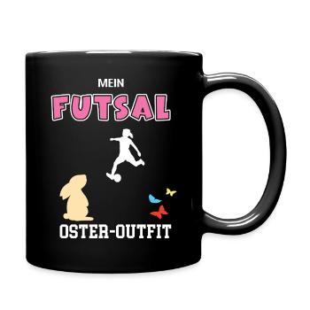 Futsalerin Ostern Futsalspielerin Oster Outfit - Tasse einfarbig - Schwarz - Rechts