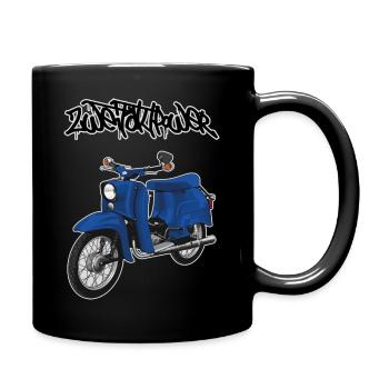 Schwalbe (blau) // Illustration - Tasse einfarbig - Schwarz - Rechts