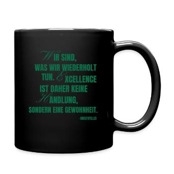 Aristoteles Zitat - Tasse einfarbig - Schwarz - Rechts