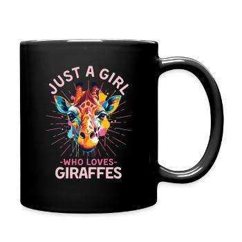 girafe colorée éclaboussures de couleur drôle dire femmes - Mug uni - noir - Droite