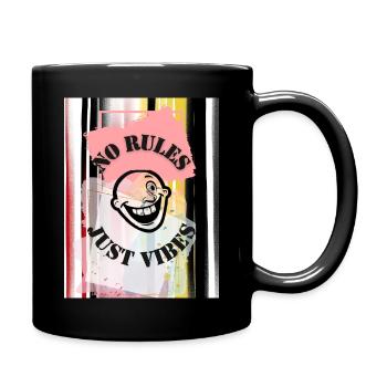 No Rules, Just Vibes - Graffiti Style - Tasse einfarbig - Schwarz - Rechts