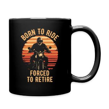Motorrad Vintage Rentner Ruhestand Geburtstag - Tasse einfarbig - Schwarz - Rechts