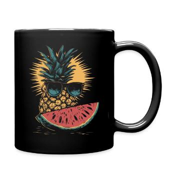 Pineapple and watermelon - Full Colour Mug - black - Right