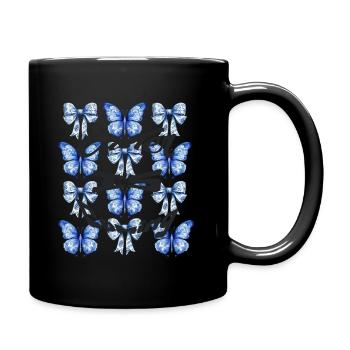 Easter Is Coming – Elegantes Schmetterlingsdesign - Tasse einfarbig - Schwarz - Rechts