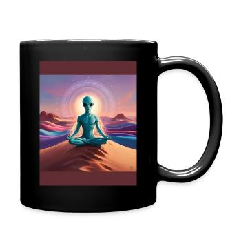 Meditation - Tasse einfarbig - Schwarz - Rechts