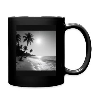 Beach Black and Withe - Tasse einfarbig - Schwarz - Rechts