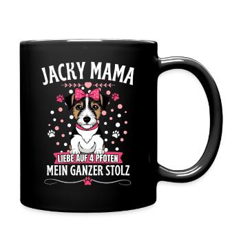 Jack Russel Terrier Frauchen- Liebe auf 4 Pfoten - Tasse einfarbig - Schwarz - Rechts