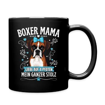 Boxer Frauchen- Boxer Hunde Mama - Tasse einfarbig - Schwarz - Rechts