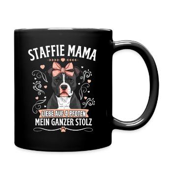 Staffordshire Terrier Frauchen-Blueline Stafford - Tasse einfarbig - Schwarz - Rechts