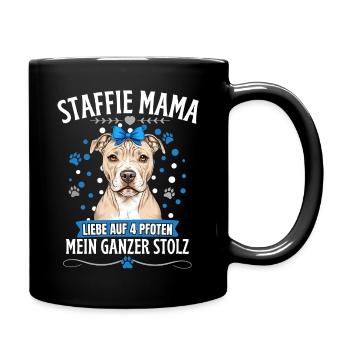 Stafford Terrier Frauchen- Brauner Staffordshire - Tasse einfarbig - Schwarz - Rechts