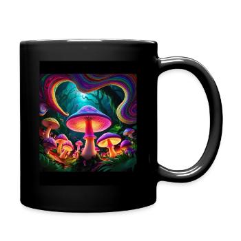 mushrooms - Tasse einfarbig - Schwarz - Rechts