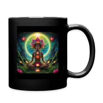 Meditation - Tasse einfarbig - Schwarz - Rechts