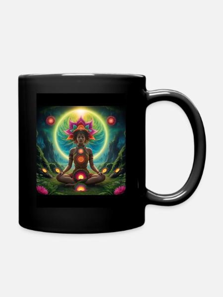 Meditation - Tasse einfarbig - Schwarz