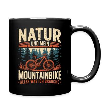 Mountainbike Downhill Berge Vintage Spruch - Tasse einfarbig - Schwarz - Rechts