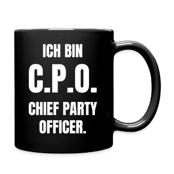 Ich bin Chief Party Officer. - Tasse einfarbig - Schwarz - Rechts