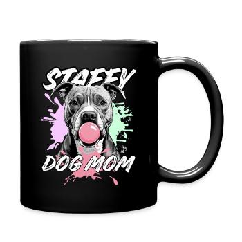 Staffordshire Terrier Dog Mom Funny Design - Full Colour Mug - black - Right