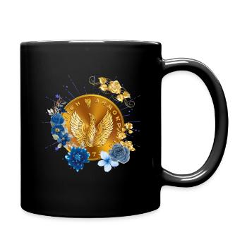 Goldene Wiedergeburt - Tasse einfarbig - Schwarz - Rechts