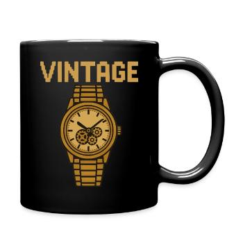 Montre-bracelet rétro en or avec mouvement mécanique - Mug uni - noir - Droite
