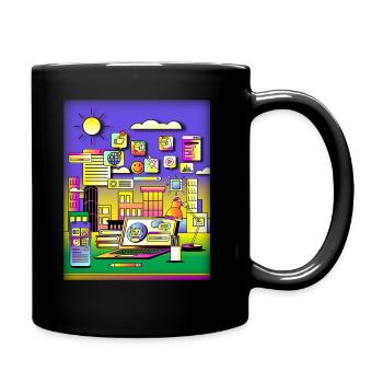 Icones ordinateur Internet - Mug uni - noir - Droite