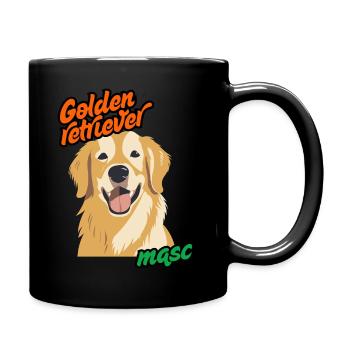 Golden Retriever - Tasse einfarbig - Schwarz - Rechts