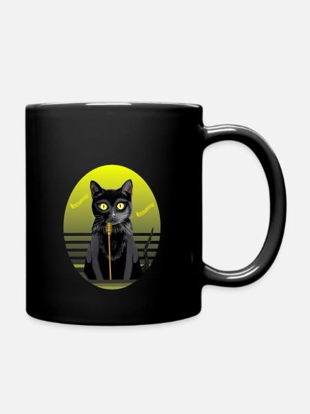 Le chanteur de chat étoilé - Mug uni - noir