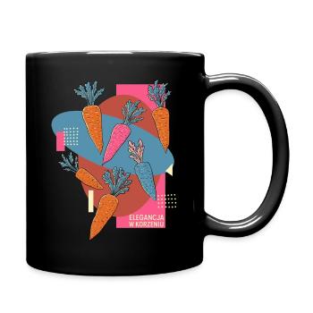 Eleganz in der Wurzel - Tasse einfarbig - Schwarz - Rechts