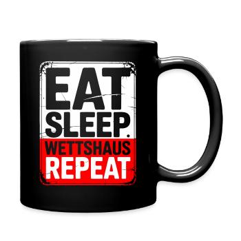 Frankenwaldshirts - Wettshaus - Tasse einfarbig - Schwarz - Rechts