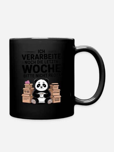 Arbeit High Anxiety Panda - Tasse einfarbig - Schwarz