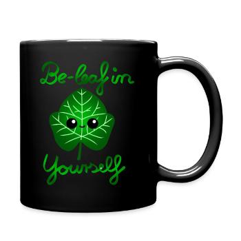 Be-leaf in yourself - Full Colour Mug - black - Right