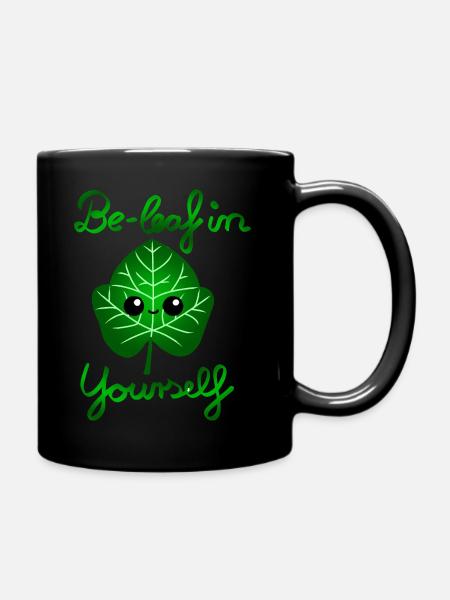 Be-leaf in yourself - Full Colour Mug - black