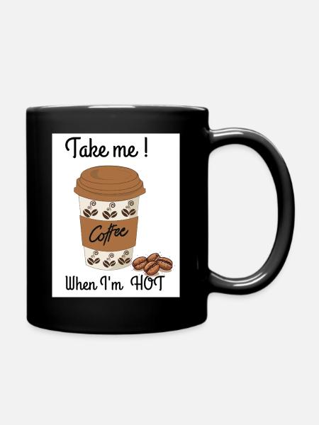 Hot coffee - Full Colour Mug - black