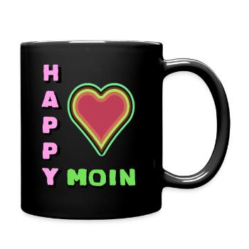 Moin | Heart Welcome Northern Germany Coast North - Full Colour Mug - black - Right