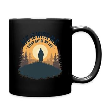 He is with me every day - Full Colour Mug - black - Right