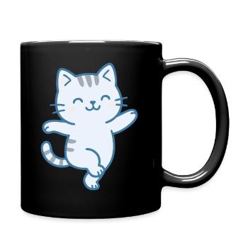 Katze Mieze Mietzekatze Tanzschule Tanzkurs - Tasse einfarbig - Schwarz - Rechts