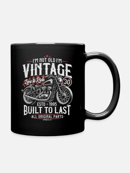 1995 Jahrgang geboren Motorrad Geburtstag Geschenk - Tasse einfarbig - Schwarz