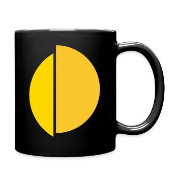 Decoration. Circles. Yellow. Wonder. One shirt, two circles - Full Colour Mug - black - Right
