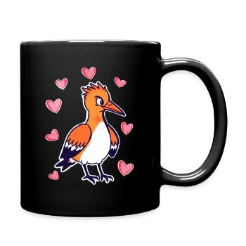 Karikatur Vogel - Tasse einfarbig - Schwarz - Rechts