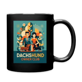 Dachshund Owner Club – Funny Dog Motif - Full Colour Mug - black - Right
