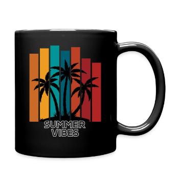 T-shirt à imprimé tropical Summer Vibes - Mug uni - noir - Droite