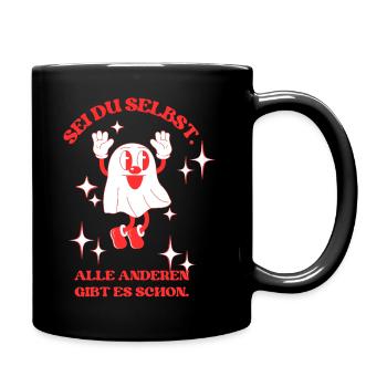 Be Yourself – Funny Ghost Design - Full Colour Mug - black - Right